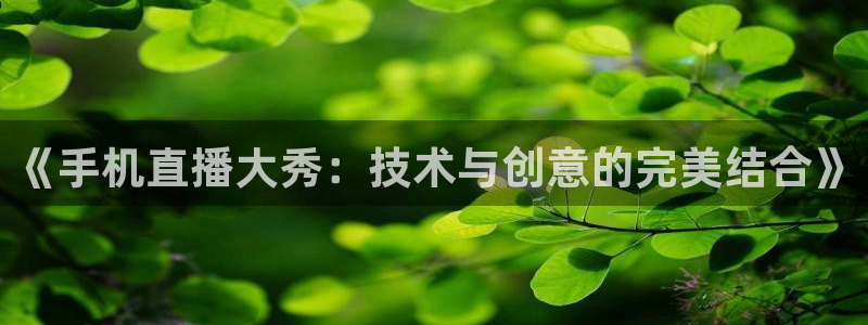 雨燕体育在线直播nba：《手机直播大秀：技术与创意的完美结合》